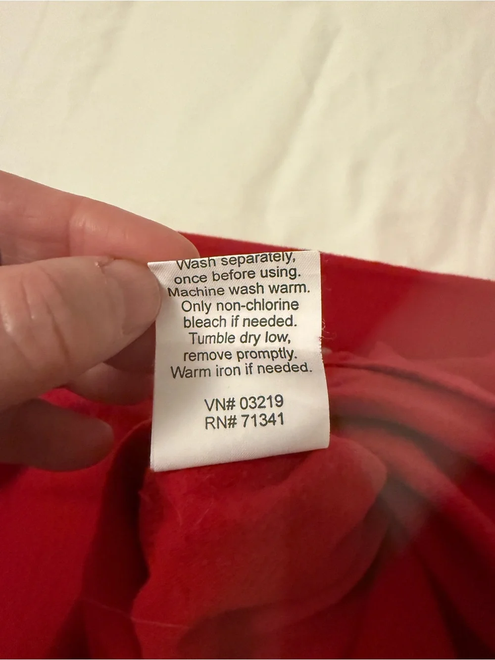 L.L. Bean Red Button-Front Duvet Cover
